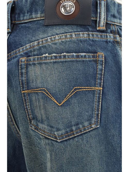 Distressed Stonewash Denim Jeans — Blue