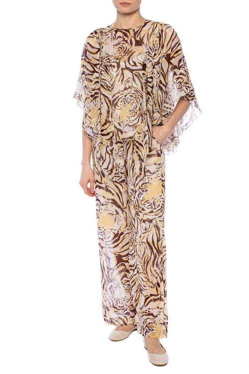 Printed Top, Women's, Brown