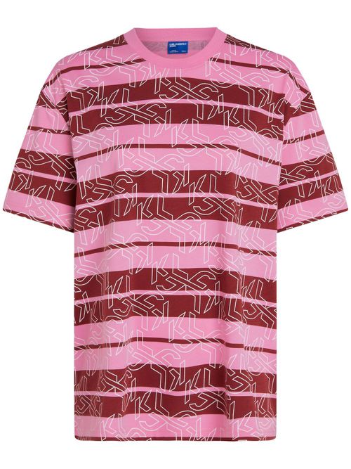 Monogram striped T-shirt - Pink