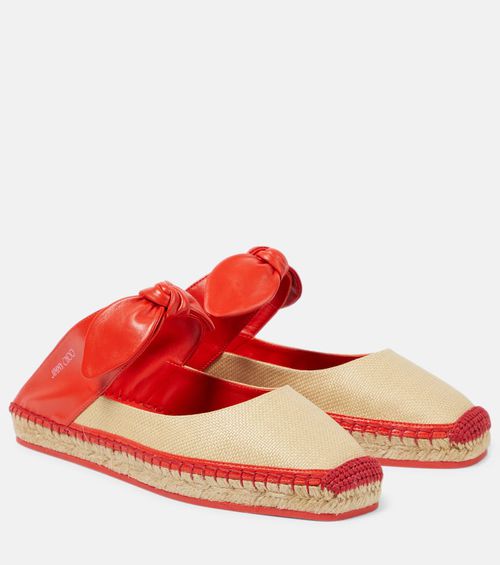Reka leather and raffia espadrilles