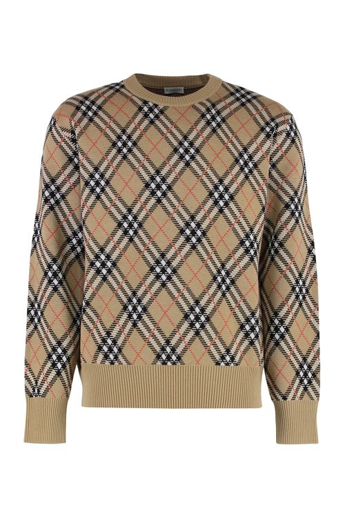 Check Wool Mohair Blend Sweater - Women