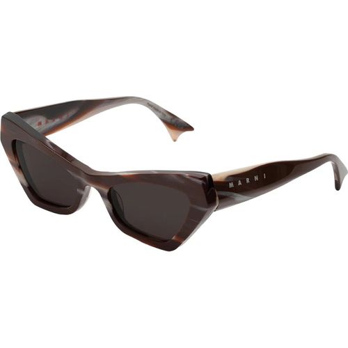 Marni Unisex Marni Zelaryth Chocolate Horn Sonnenbrillen Acetat Braun Braun Geometrisch