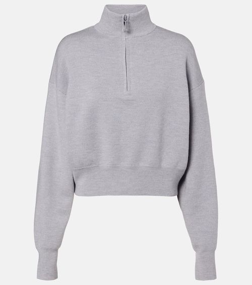 Wool-blend half-zip sweater