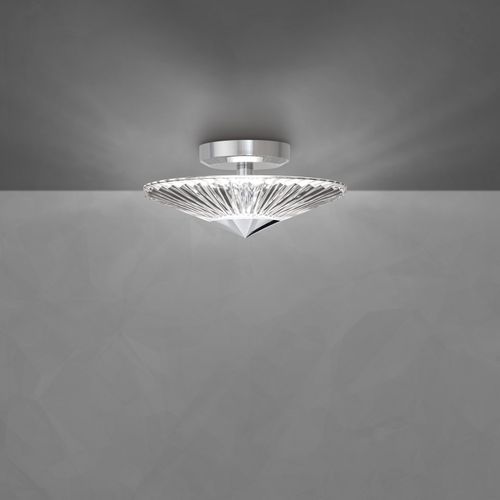 Origami LED Semi-Flush Ceiling Light in Aged Bra