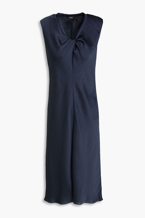 Twisted crinkled-stain dress - Blue - US 10