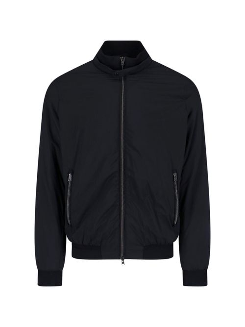 Polished Quilted Tech Jacket with Stretch-Knit Trim