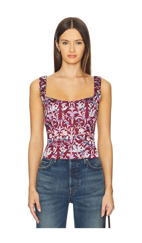 Free People Grace Corset in Burgundy. - XL also in L, M