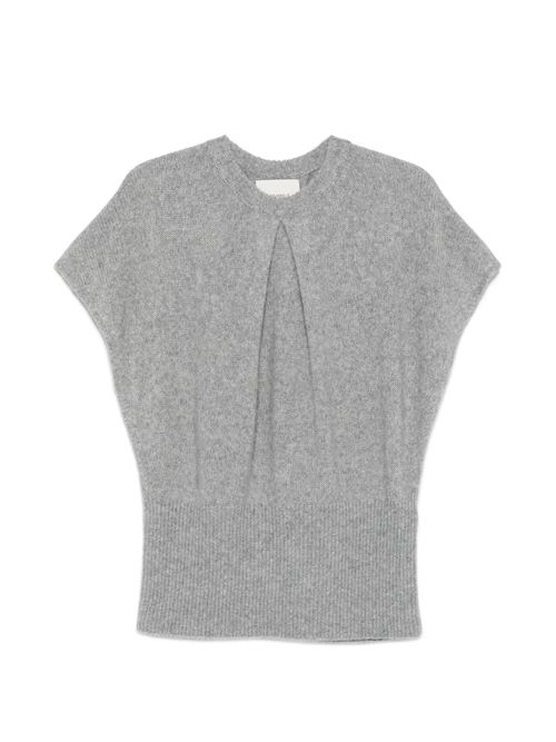 Cashmere-Silk Crewneck Sweater with Ribbed Hems
