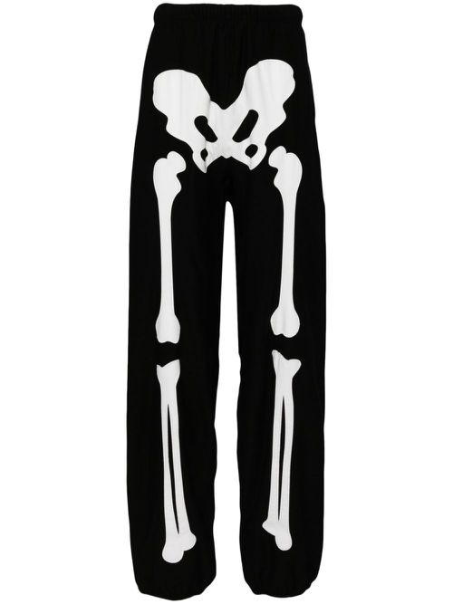 Bone patch two-tone trousers - Black
