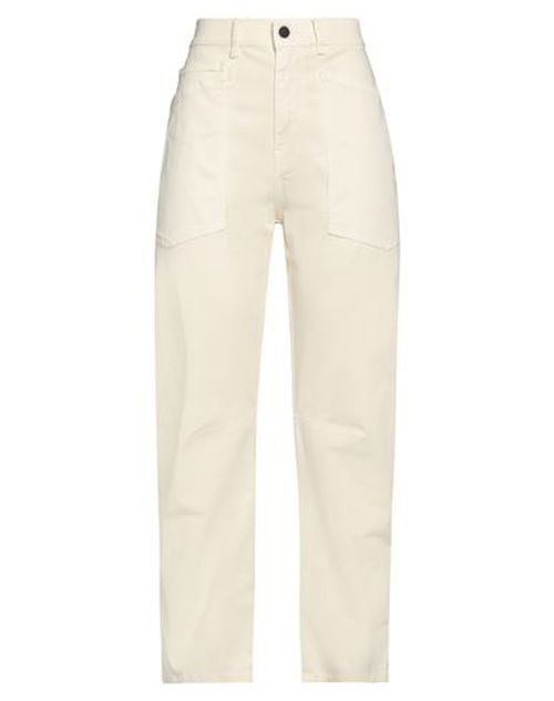 Woman Pants Cream Size 26 Cotton, Lyocell, Elastane