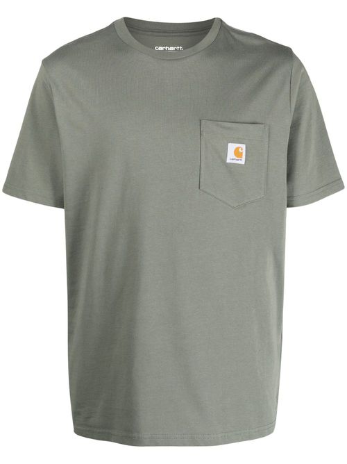 Logo-patch cotton T-shirt - Green