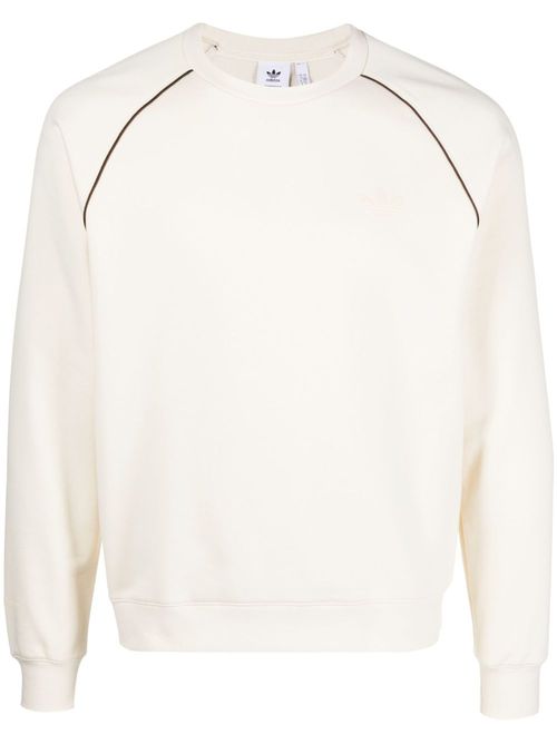 Stripe-detail crew-neck sweatshirt - Neutrals
