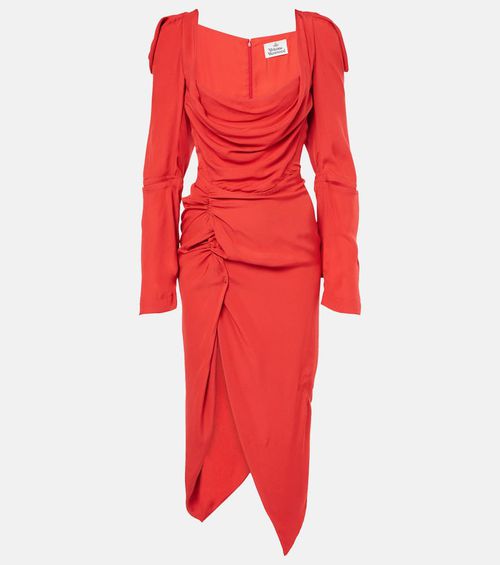 Panther draped midi dress