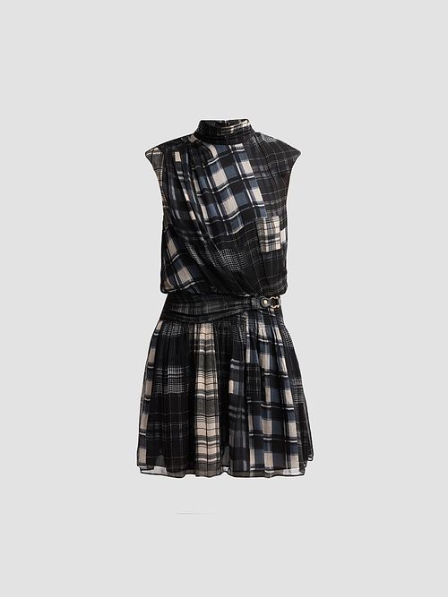 Women's Leah Plaid Mini Dress - Black Plaid