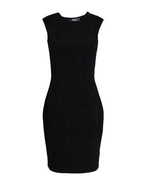 Woman Mini dress Black Size 12 Viscose, Cotton, Polyacrylic