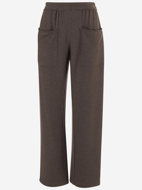 Silk and Cashmere Stretch Trousers — Brown
