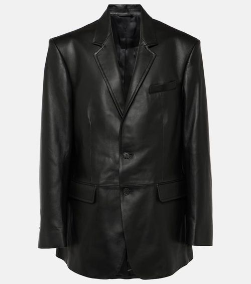Wardrobe. NYC Oversized leather blazer
