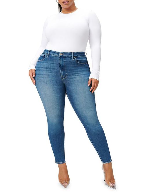 Women's Good Legs High Rise Distressed Stretch Skinny Jeans - Navy