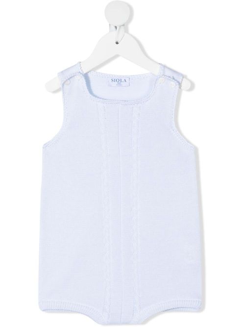 Cable-knit romper - Blue