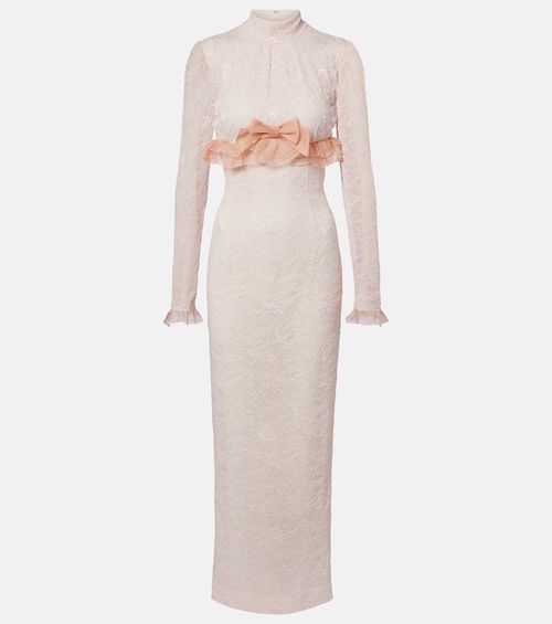 Bow-detail lace gown