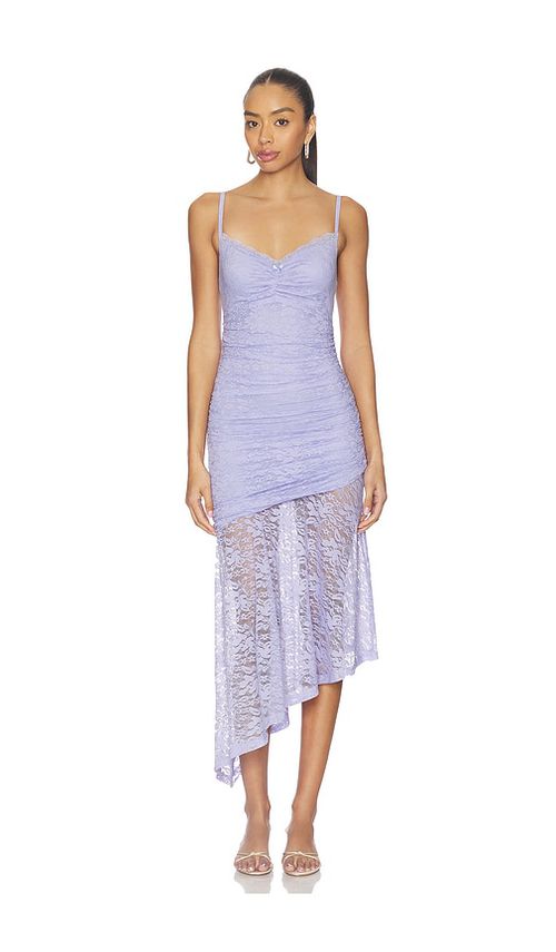 Runaway The Label Dia Asymmetrical Hem Midi Dress in Lavender. - S also in XS, M