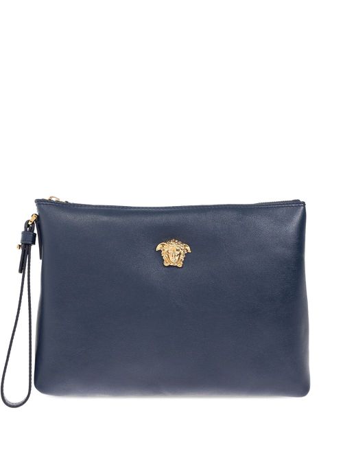 베르사체 남성 Medusa leather clutch bag - Blue 10206661A14675