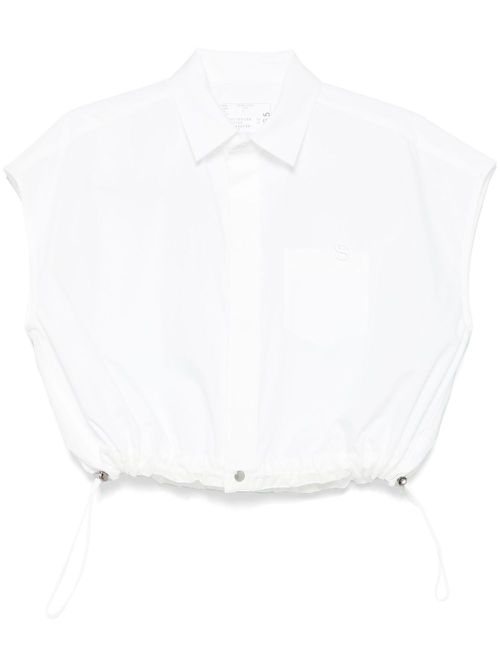 Logo-embroidered shirt - White