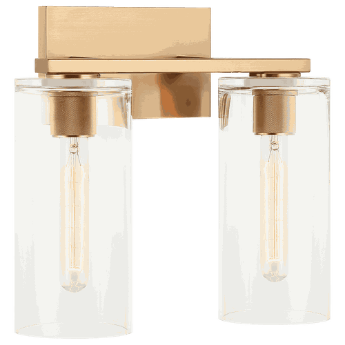 Aged Gold Brass Two Light Wall Sconce from the Lincoln Collection