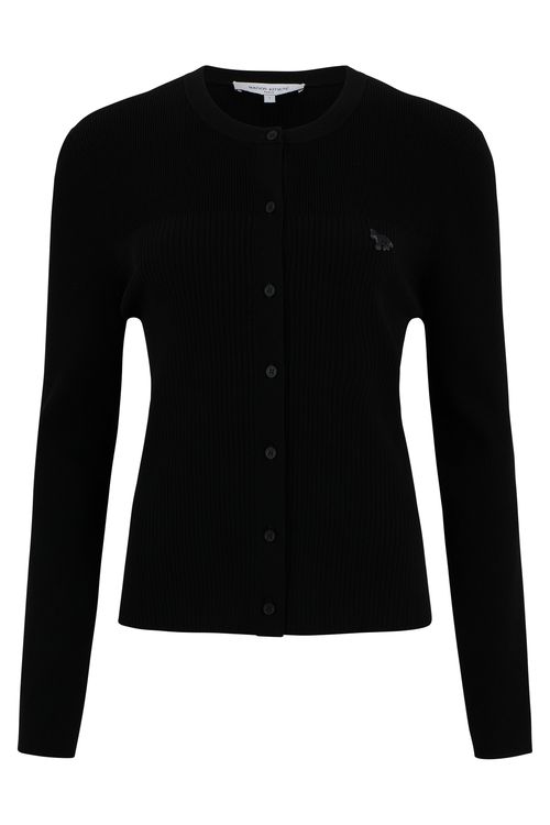 Maison Kitsuné Ribbed Crewneck Cardigan