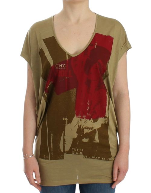 Multicolor Print Rayon T-Shirt — Green