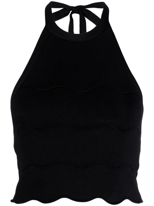 Wave halterneck top - Black