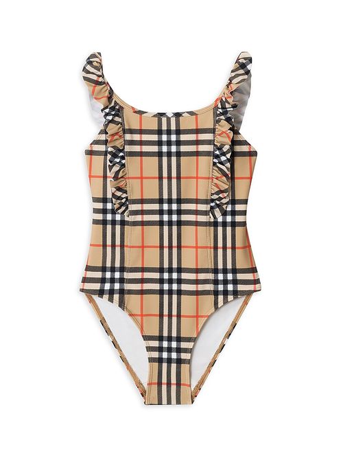 Baby Girl's,Little Girl's & Girl's Tilly Check One-Piece Swimsuit - Sand