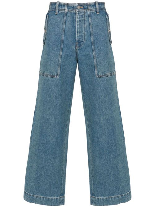 Low-rise wide-leg jeans - Blue