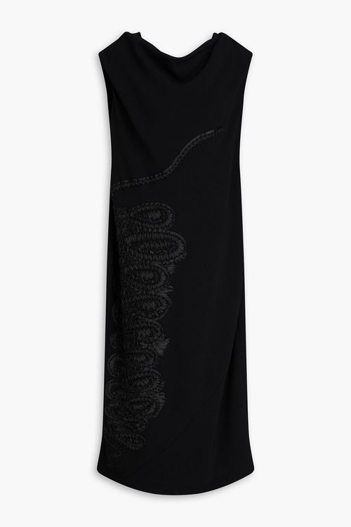 Embellished crepe midi dress - Black - IT 50