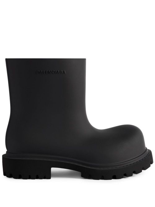 Logo-embossed ankle boots - Black