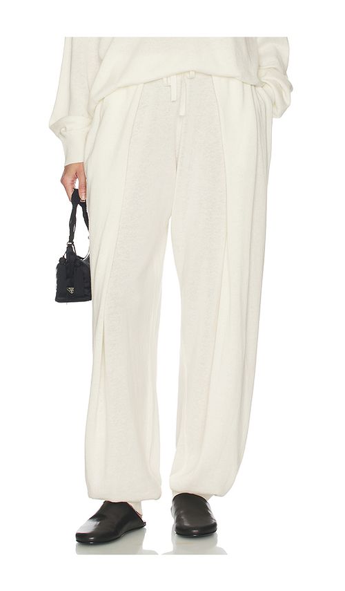Helsa Dalisay Knit Pant in Ivory - Ivory. L also in XXS, XS, S