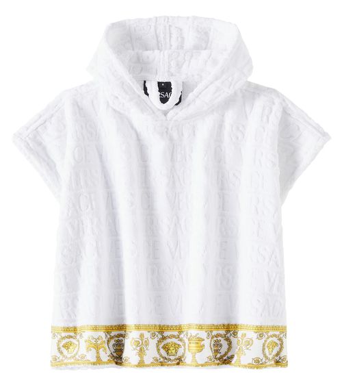 Baby Versace Allover cotton terry poncho