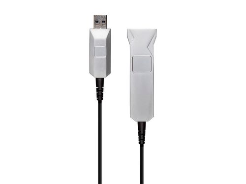 SlimRun USB-A to USB-A Female 3.0 Extension Cable - Fiber Optic, Black, 32.8ft