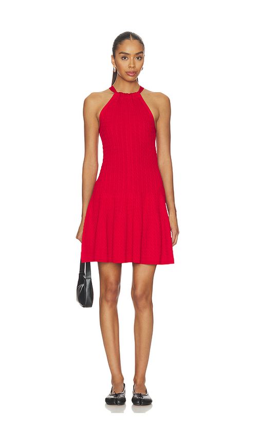 Polo Ralph Lauren Viscose Blend Halter A Line Dress in Cruise Red. XXS also in XS, S, M
