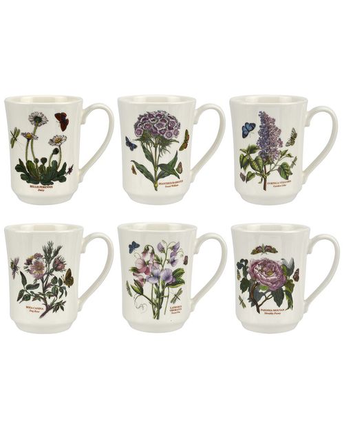Portmeirion Set of 6 Botanic Garden Flared Tankard Mugs