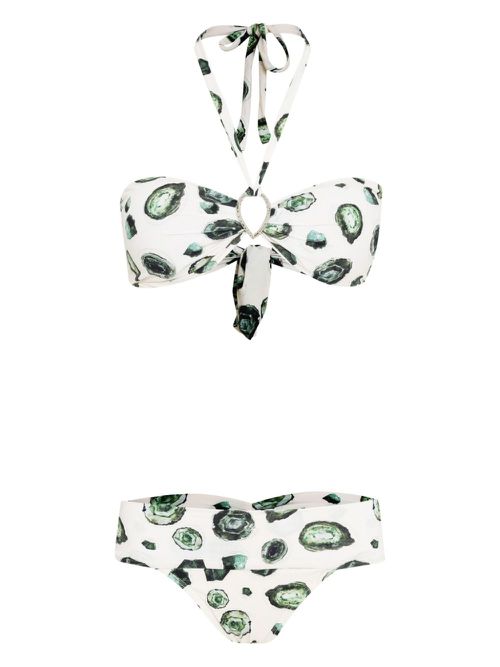 Esmeraldas-print bikini - White