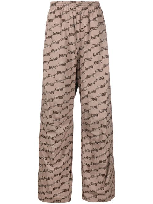 Logo-print track pants - Neutrals
