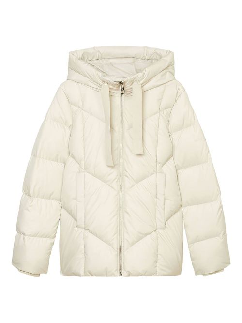 Quilted hooded jacket - White