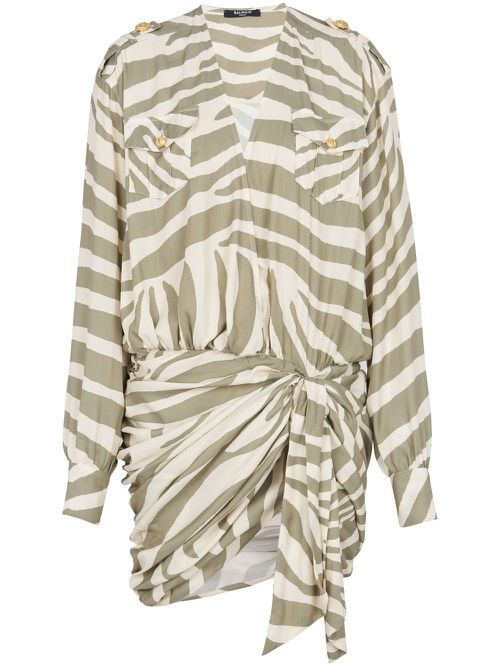 Animal-print shirt dress - Neutrals