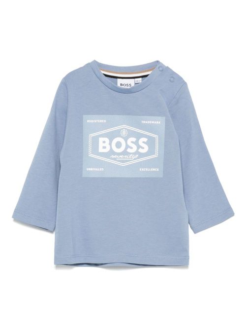 Rubberised logo-detail T-shirt - Blue
