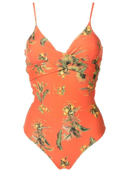 Bianca floral-print swimsuit - Orange