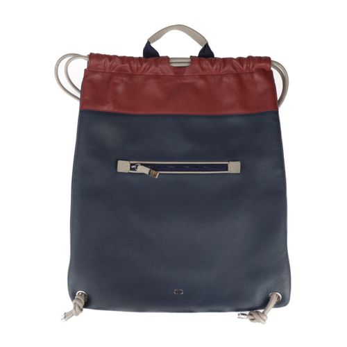 Dior Homme Brown Gray Navy Red Brown Leather Backpack Handbag Tote Bag Pre-Owned