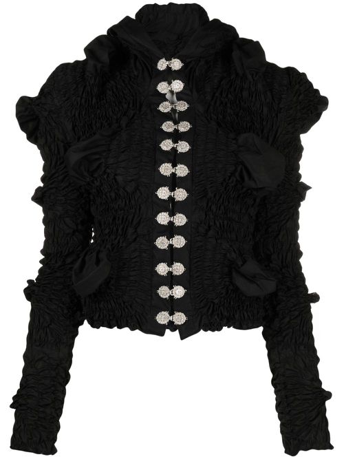 Armour smocked cotton shirt - Black