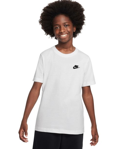 Big Kids Sportswear Embroidered Logo Graphic T-Shirt - White