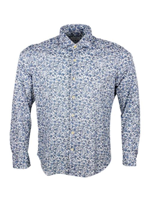 Shirts Azzurro - Bianco 100co - Men